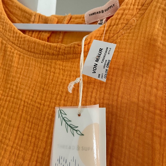 Thread and Supply orange cotton gauze XL tank never worn - Picture 4 of 4